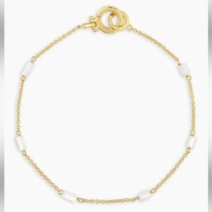 NWT Gorjana Tatum Delicate White Beads and Gold Bracelet